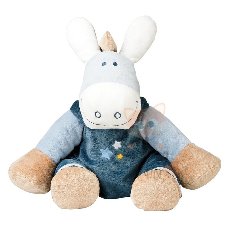 Noukies victor and lucien baby comforter donkey blue overalls star 